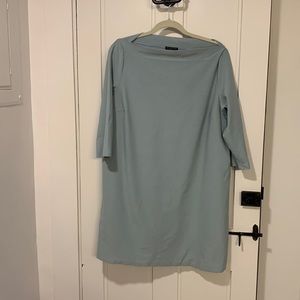 3/4 sleeve, light blue dress in viscose with spandex. 1X. Like new condition.